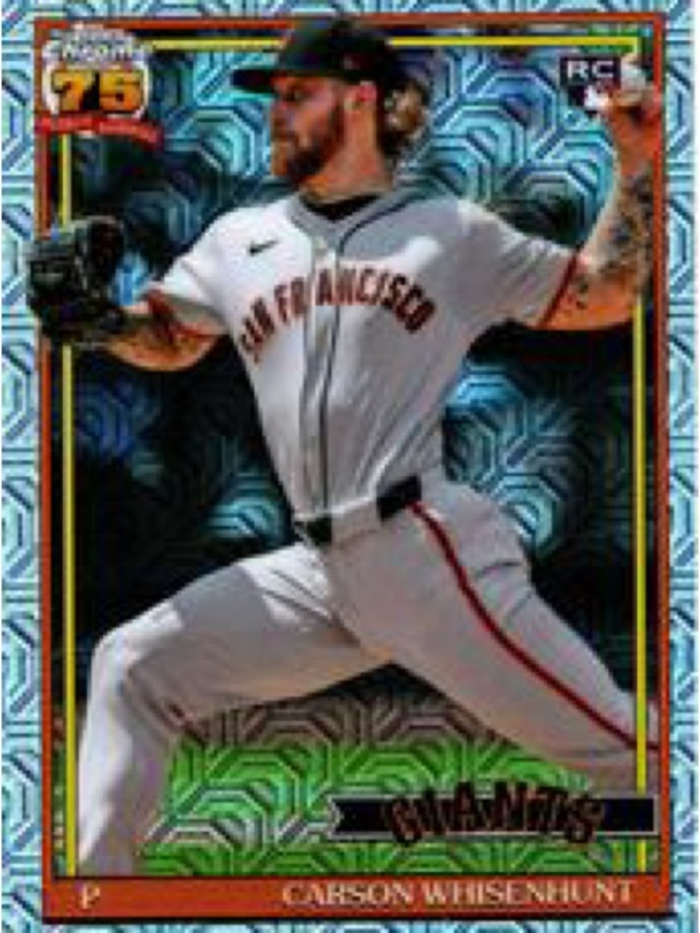 Topps Blue and Orange Carson Whisenhunt Baseball Card RC 2025 Topps 1 Series
